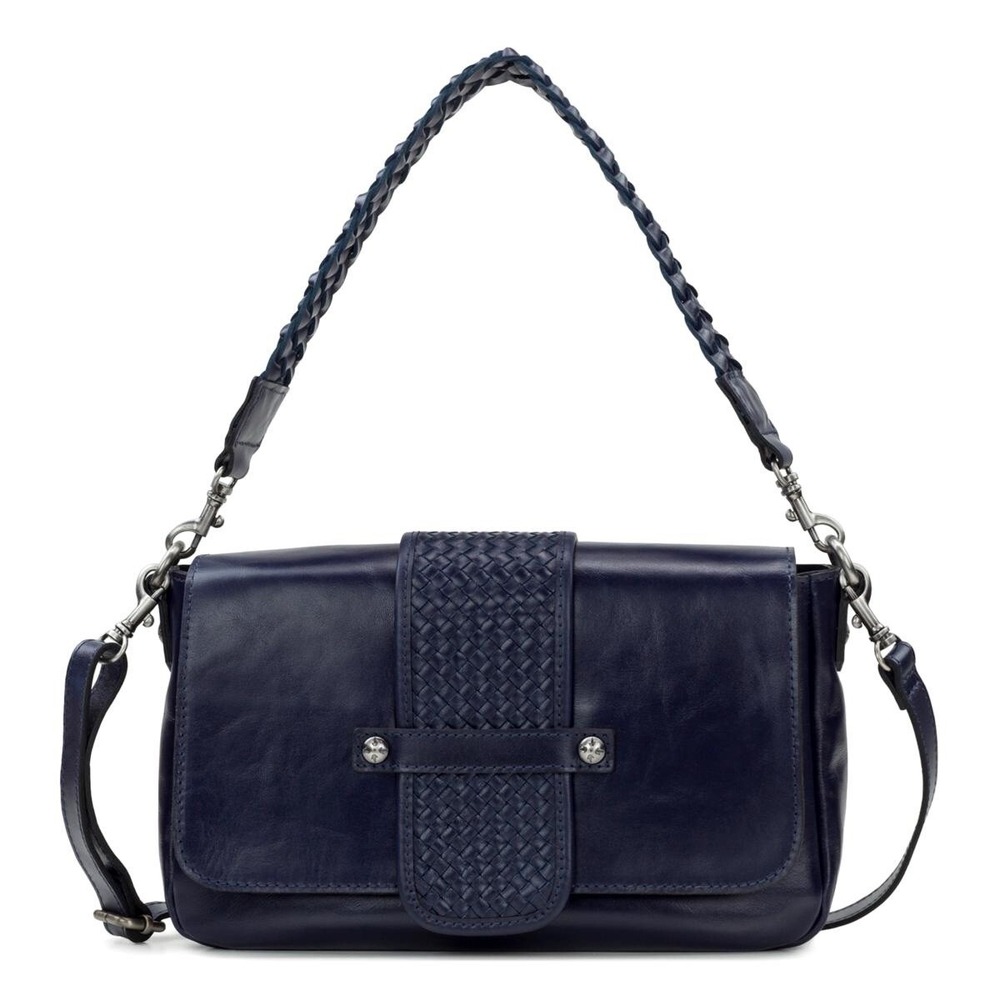 Patricia Nash Elba Flap Leather Convertible Crossbody Bag Oceano $249.95